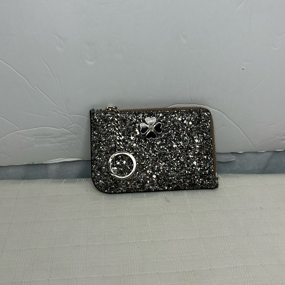 Kate Spade odette glitter medium l-zip card holder